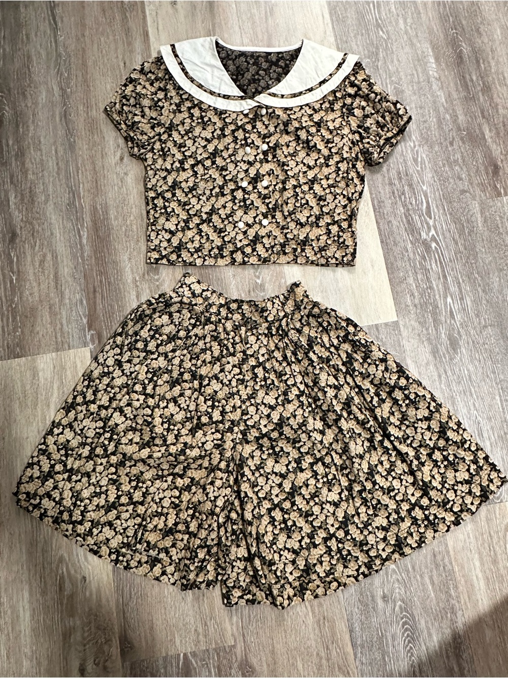 One-of-a-kind Handmade 80s Vintage Cottagecore Matching Set